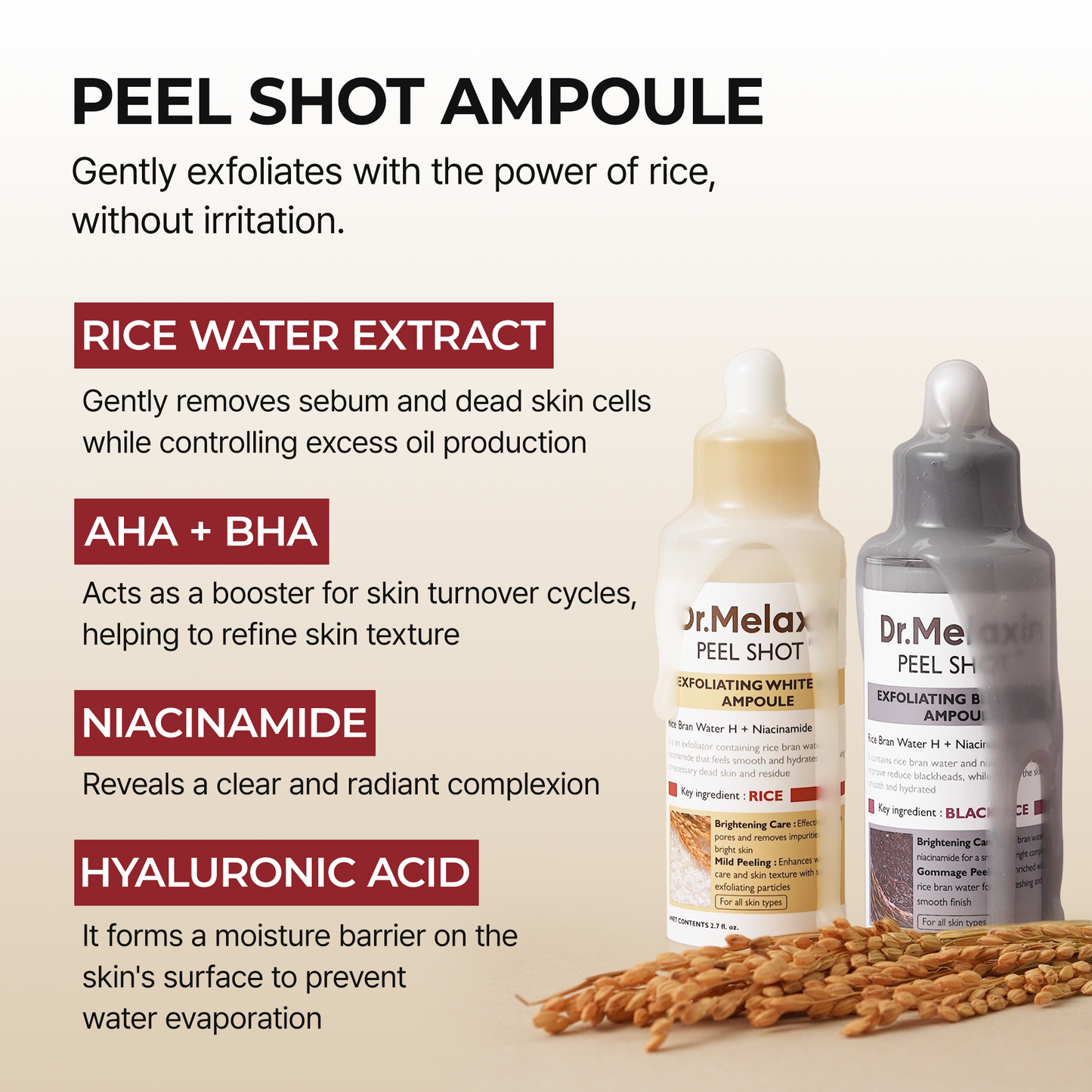 Peel Shot Exfoliating Glow Rice Line & Lumi firm & lift Duo